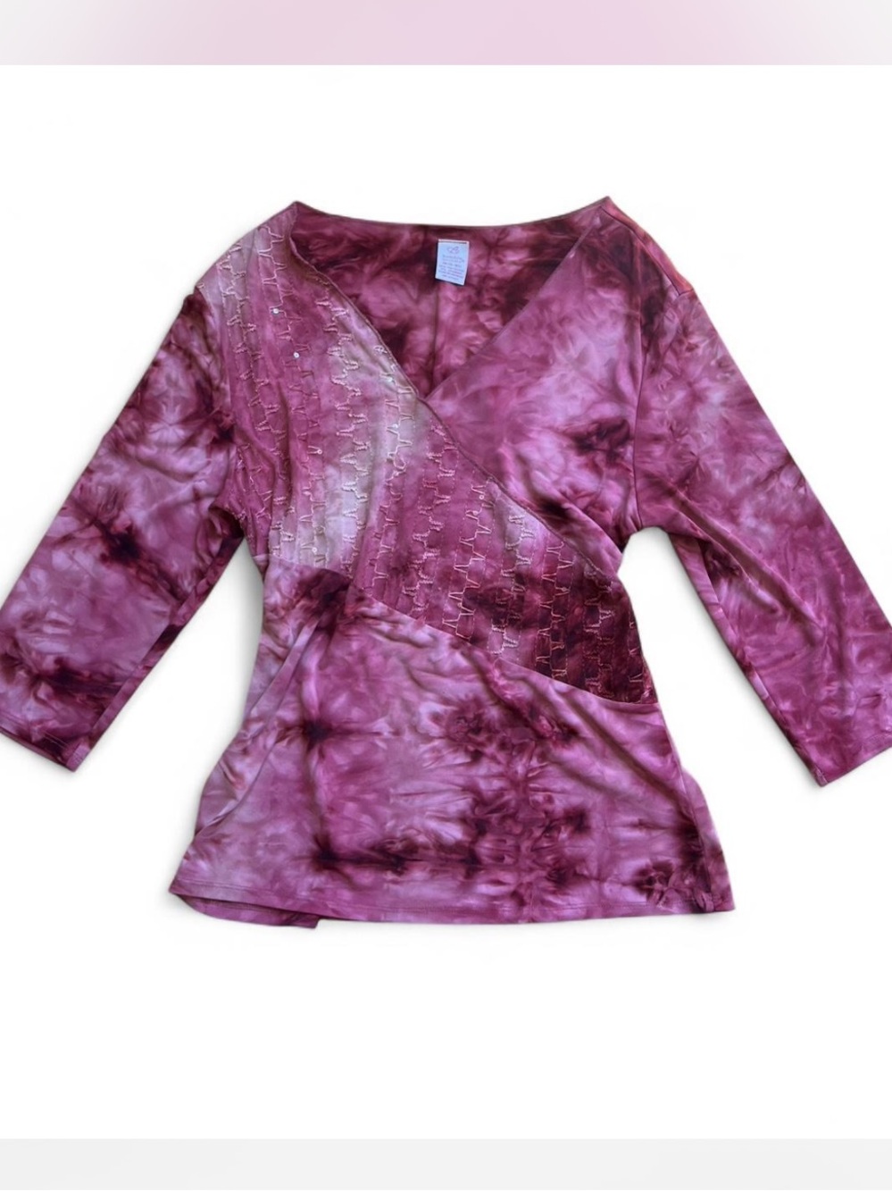 Bobbie Brooks y2k Tie-Dye Wrap-Style Top in pink size M